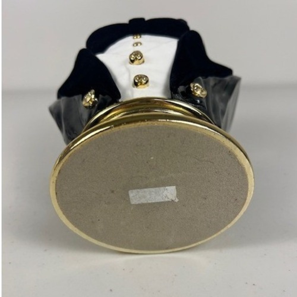 Bath & Body Works Tuxedo‎ 3-Wick Candle Holder Bust Velvet Bow Tie Gold Accents - Picture 11 of 11
